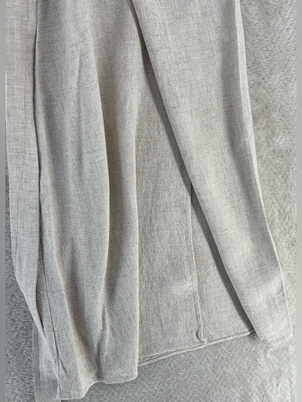 DREW by Anthropologie Connie flax faux wrap wide leg pants, Sand color - Picture 3 of 8